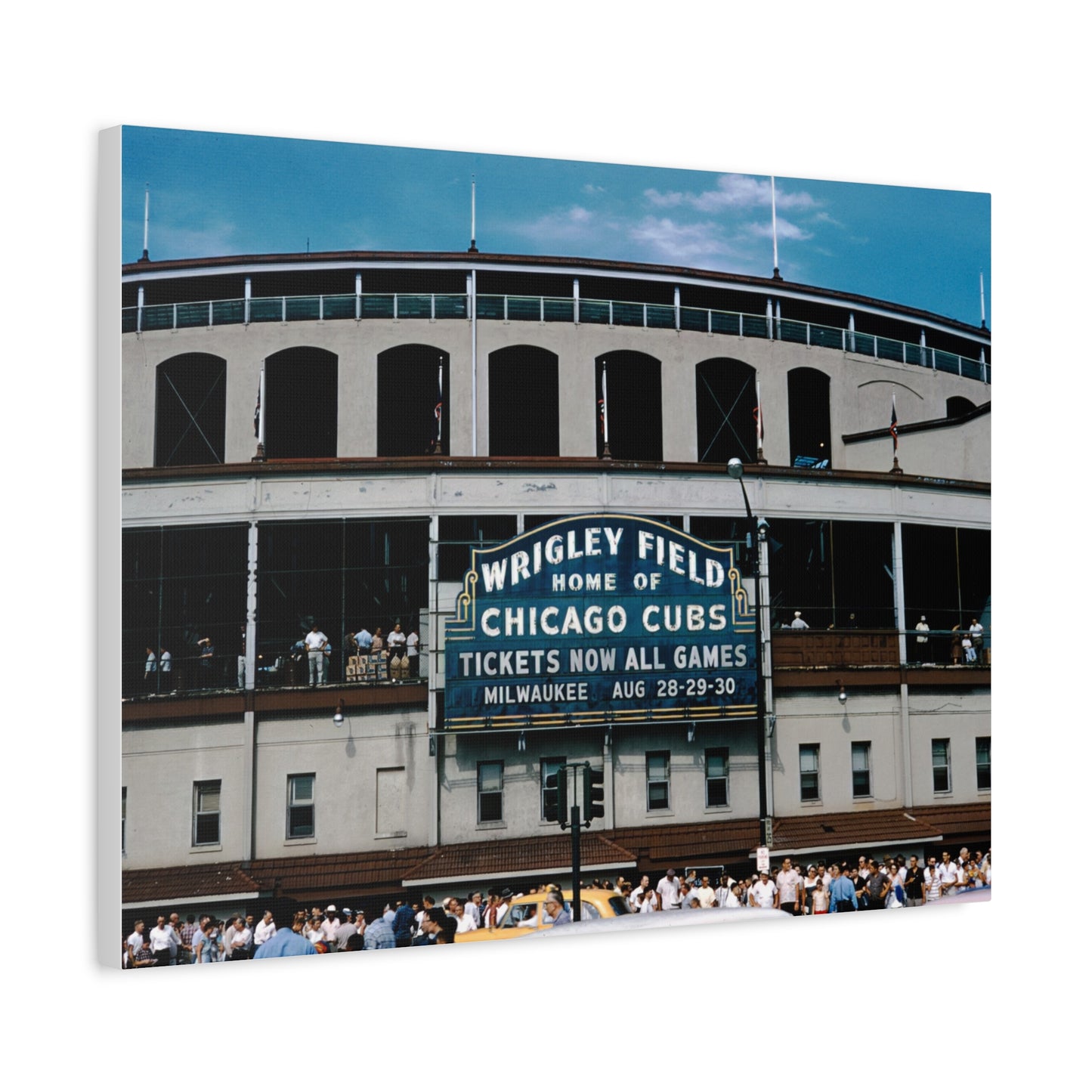 Wrigley Field, Home Of Chicago Cubs, August, 1959 - Matte Canvas, Stretched, 1.25 in